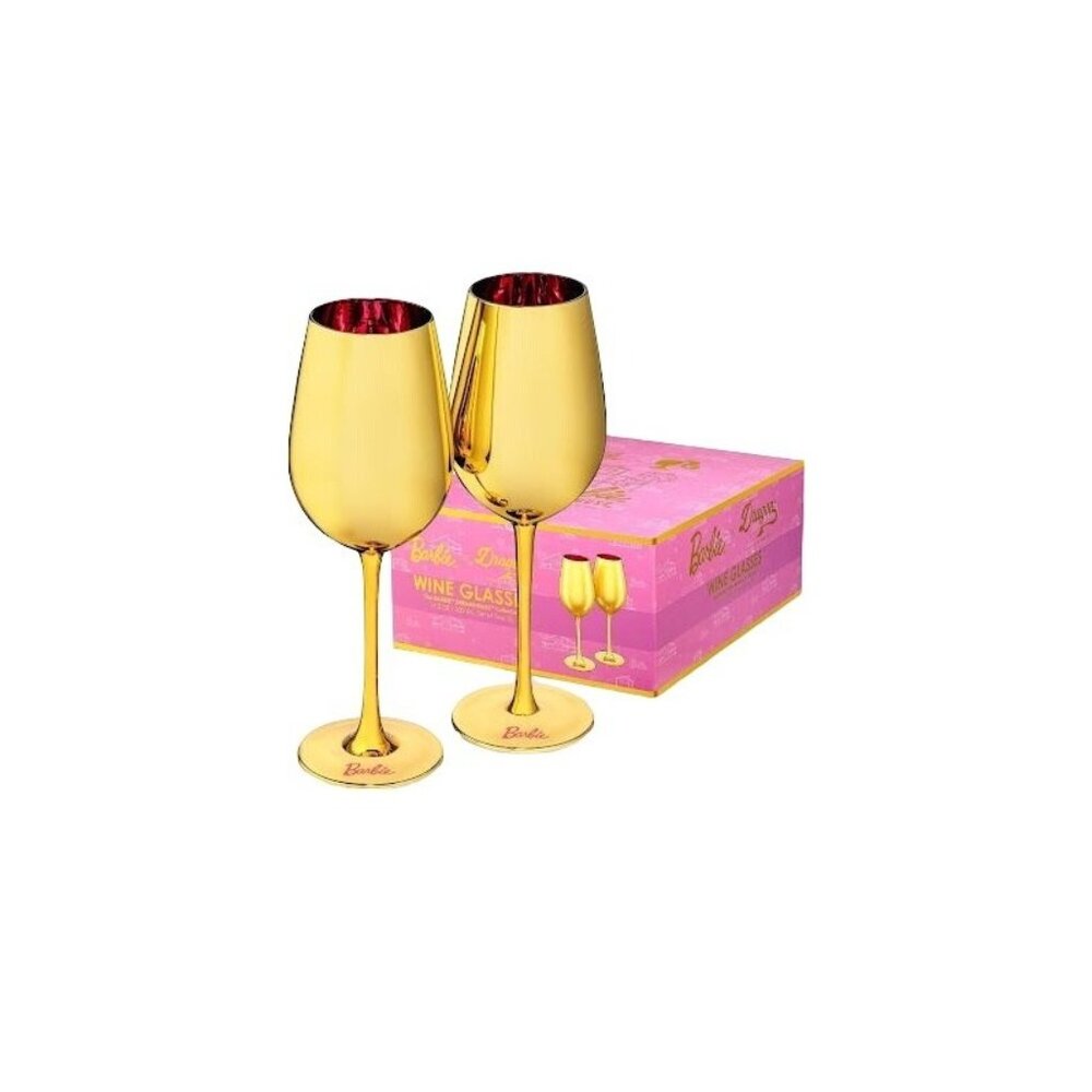 Barbie X Dragon Wine Glasses The Barbie Dreamhouse Collection 17.5 Oz/500 ML Set - Picture 1 of 4